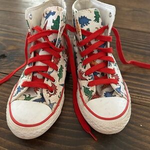 Kids Dinosaur Print High-Top Sneakers